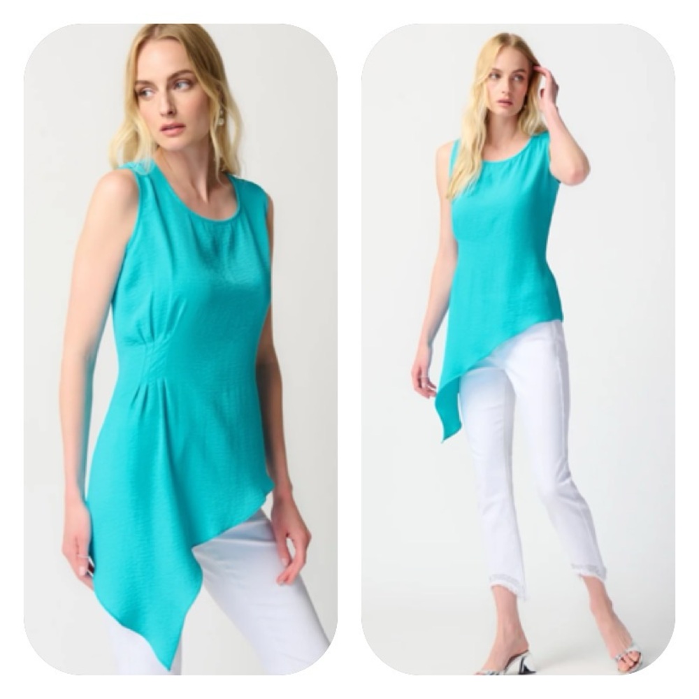 Joseph Ribkoff Asymmetrical Hemline Sleeveless Top